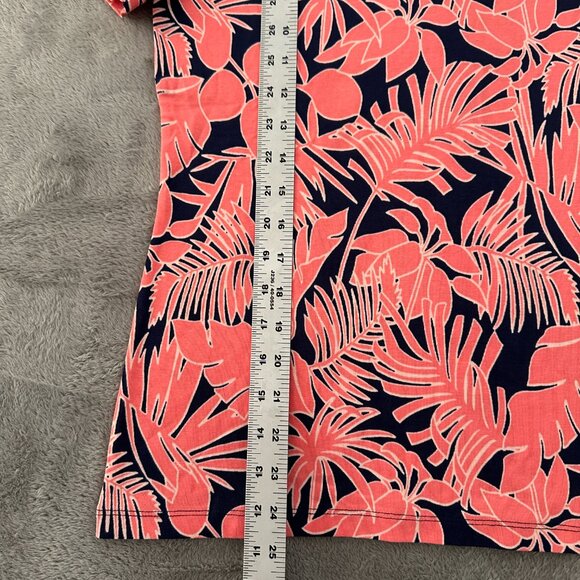 Lands' End Coral Navy 100% Cotton Tee Shirt Women's SMALL 6/8 - Picture 3 of 5
